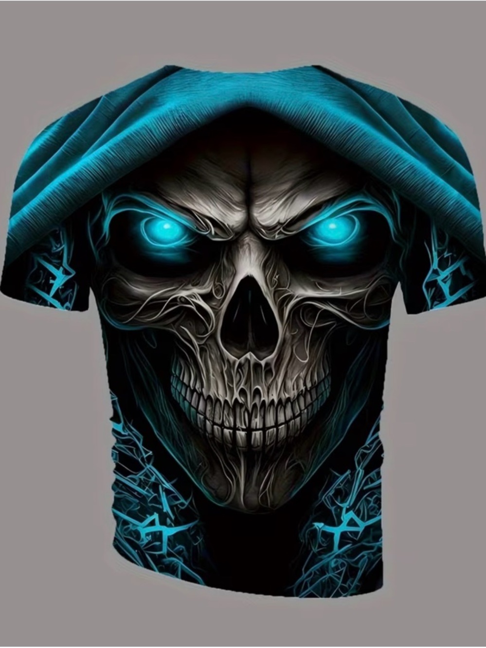 Men's Graphic Skull Hoodie T-Shirt